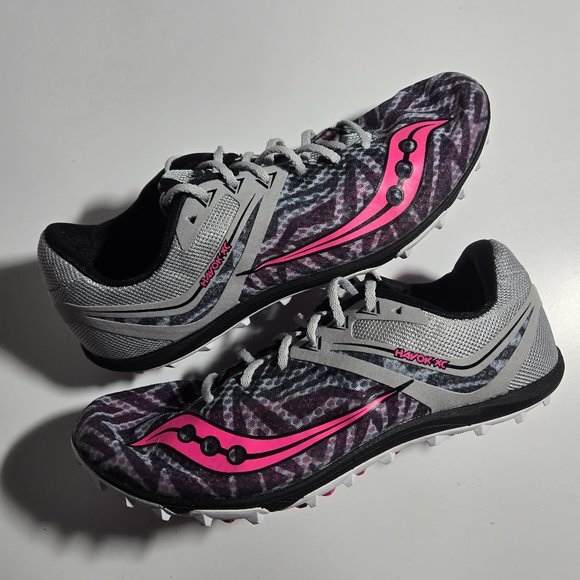 Saucony Women's Havoc XC Spike Pink / Gray / Black 8.5 - Picture 1 of 8